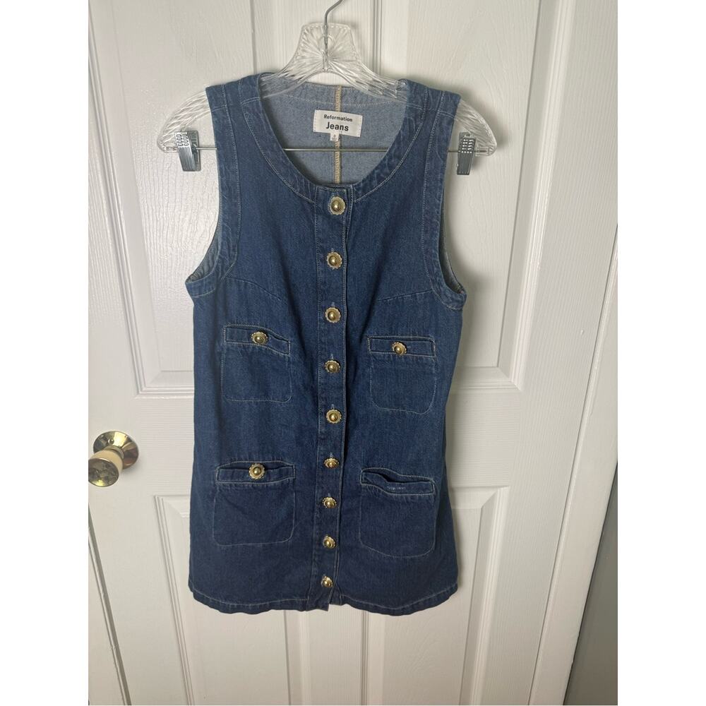 Reformation Tropez Denim Mini Dress 0 View 2